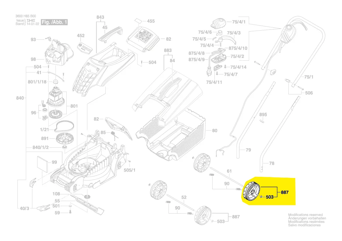 Roue tondeuse ROTAK 32 / ARM 32 Bosch